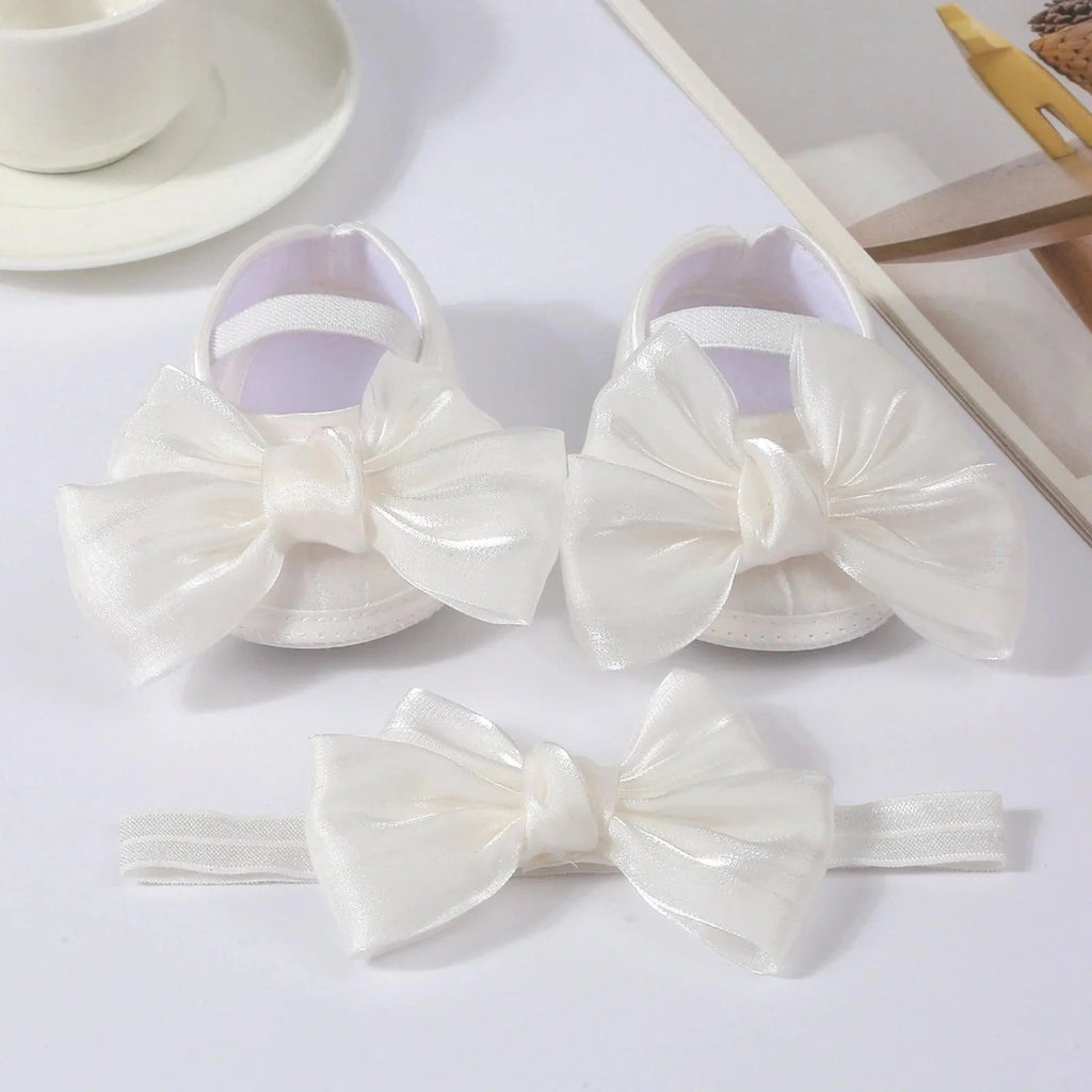 Sapatinho Infantil Acetinado + Faixa Laço