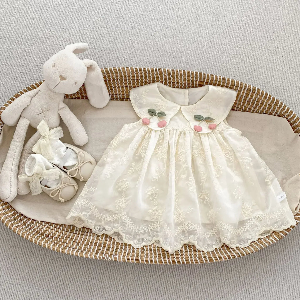 Vestido Infantil Delicado Cereja