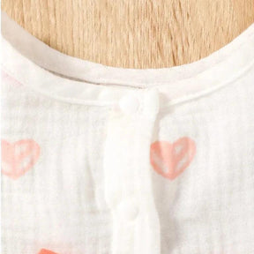 Vestido de Bebê Corações Coloridos com Laço e Chapéu