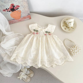 Vestido de Bebê Delicado Cereja