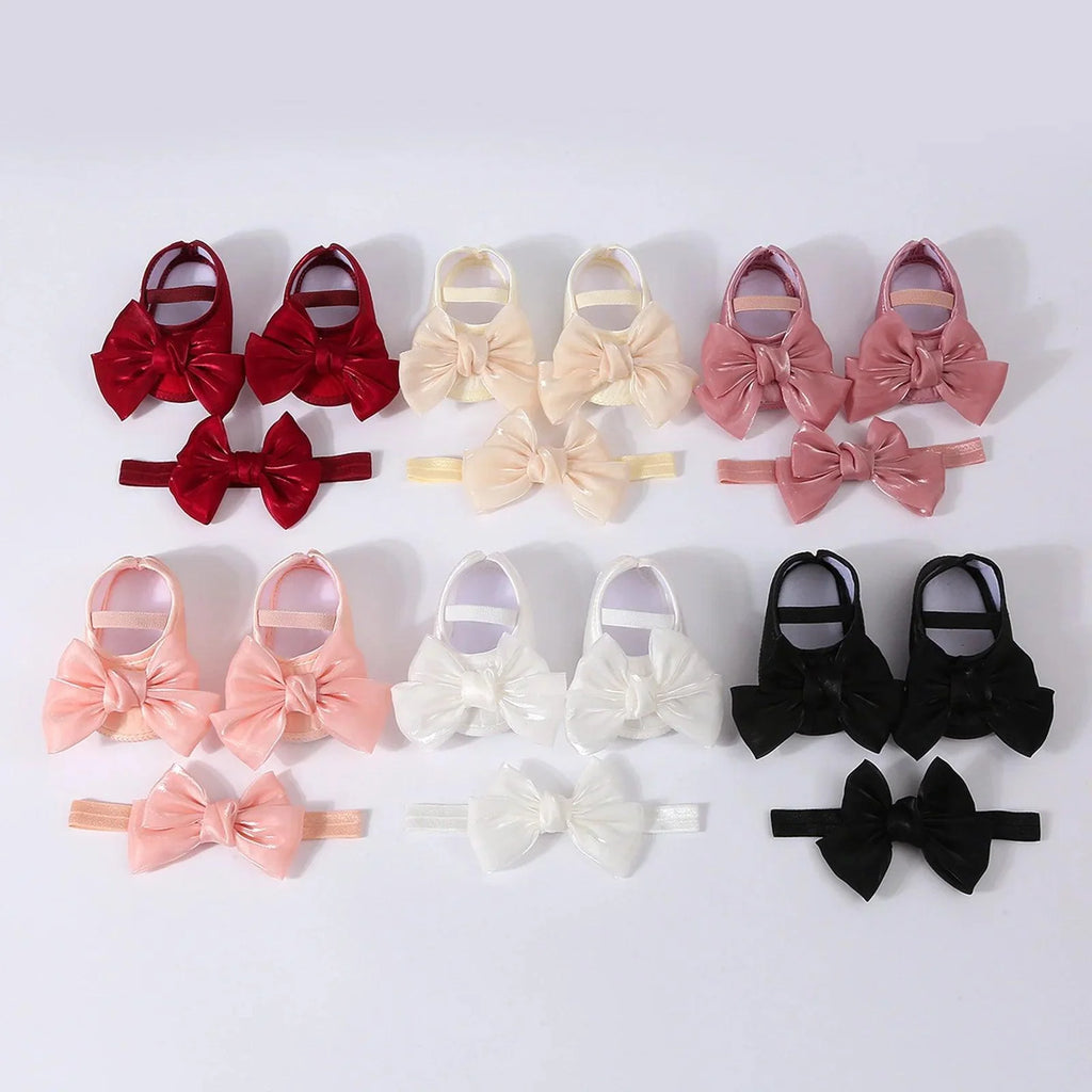Sapatinho Infantil Acetinado + Faixa Laço
