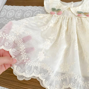 Vestido de Bebê Delicado Cereja