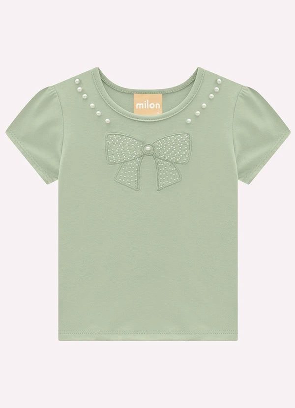 Blusa Infantil Menina Pérolas Milon Verde