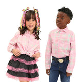 Camisa Festa Junina Xadrez ROSA Quadrilha - COUNTRY