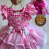 Conjunto Arraiá Chic Teddy Xadrez