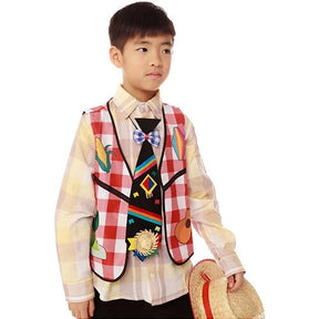 Camisa Infantil Festa Junina - Gravata, Fogueira e Bandeirinhas