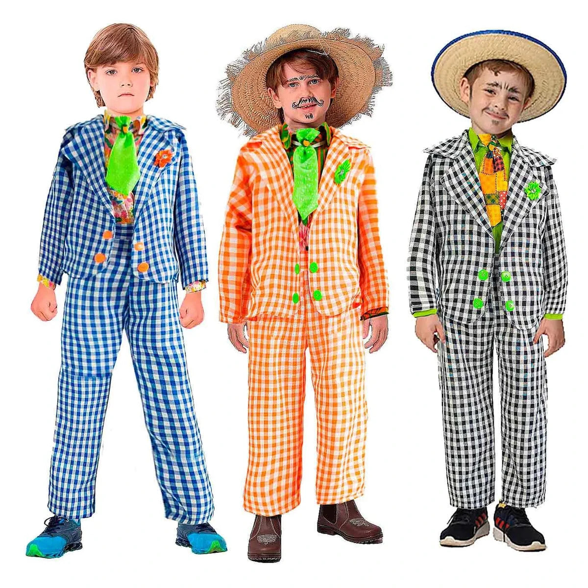 Roupa Infantil Masculina Festa Junina Jeca Tatu Conjunto Completo