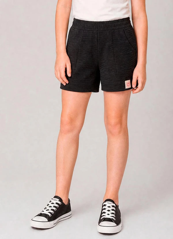 Short 100% Algodão com Bolsos Preto