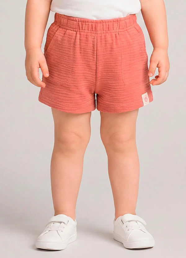 Short 100% Algodão com Bolsos Rosa