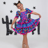 Vestido de Festa Junina - Azul Bandeirinhas