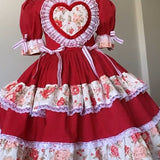 Vestido de Festa Junina - Vermelho Floral
