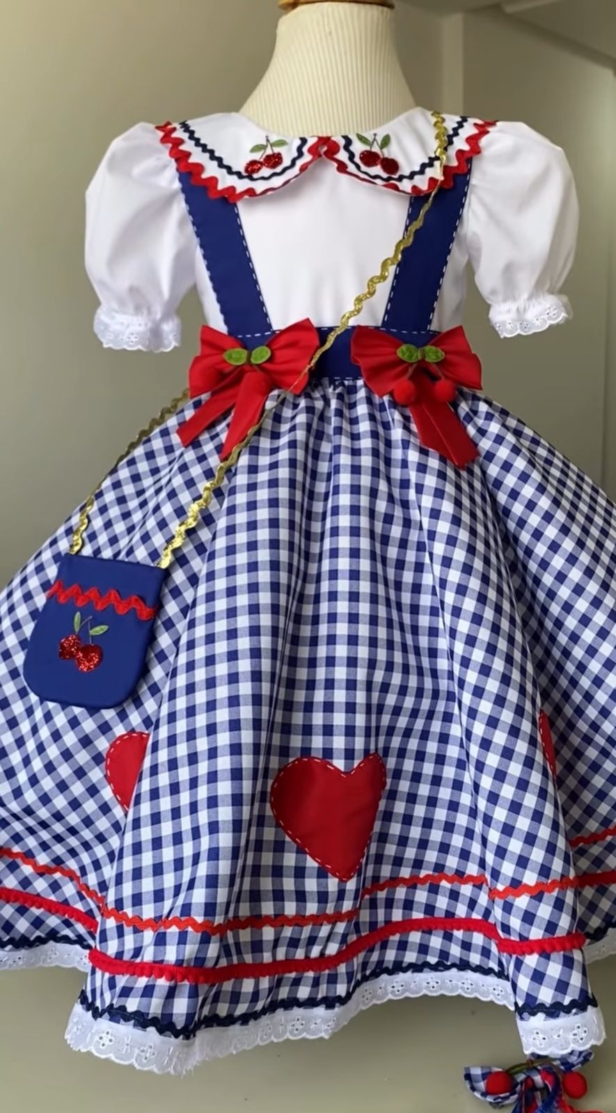 Vestido de Festa Junina - Xadrez Cerejinha