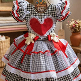 Vestido Festa Junina - Coração de Ursinho