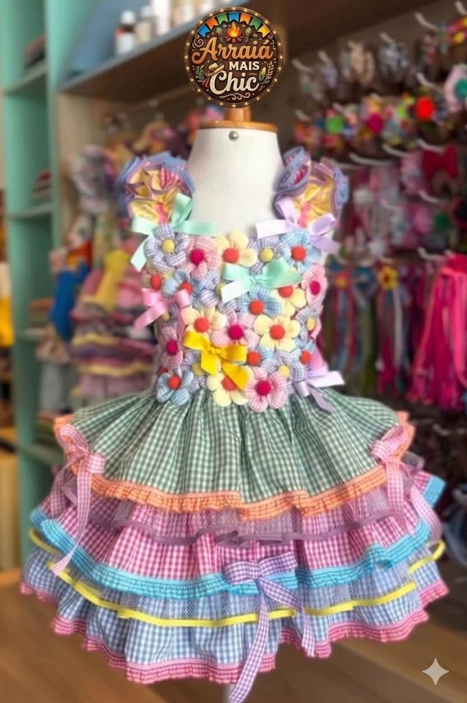 Vestido Festa Junina - Jardim de Retalhos Encantado
