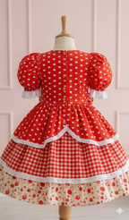 Vestido Festa Junina - Vermelho Encanto de Ursinhos